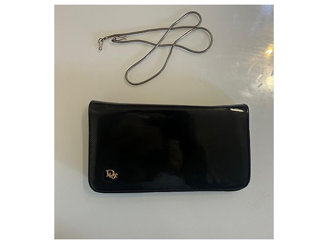 Dior Clutch in pelle verniciata nera Nero - vista 3