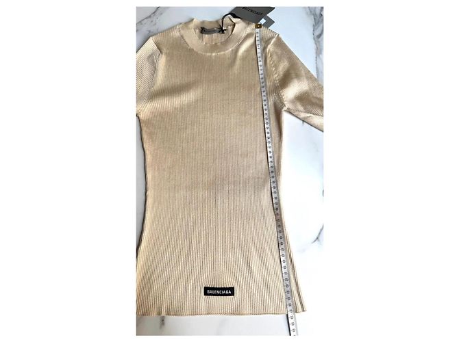 Balenciaga Rippstrickpullover - Beige - Ansicht 8