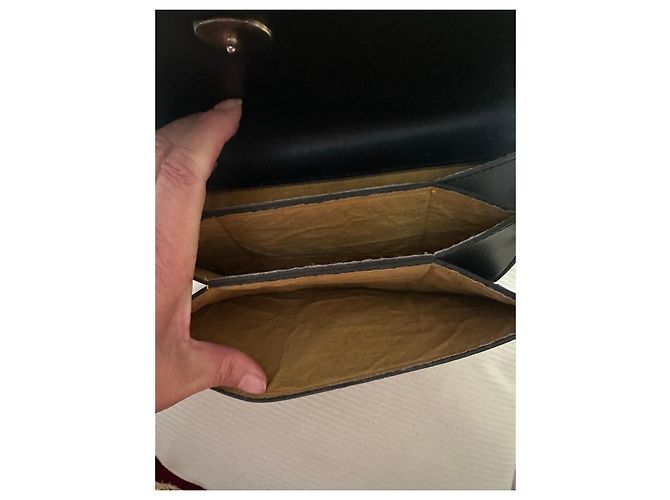 Borsa a pochette Delvaux in pelle nera effetto coccodrillo Nero - vista 7