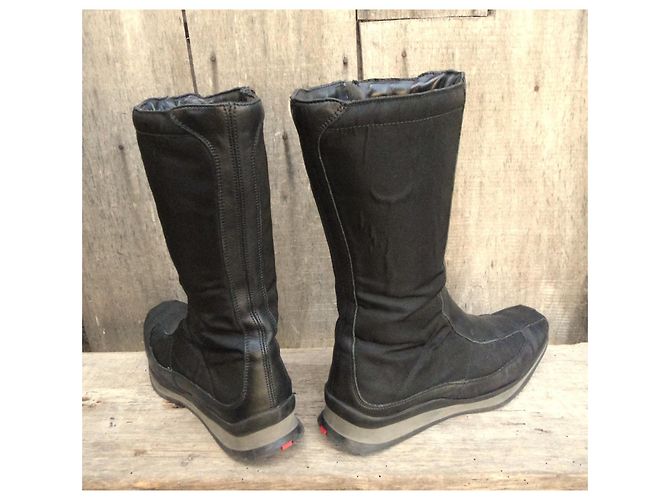 Botas Prada de cuero y nylon Negro - vista 4