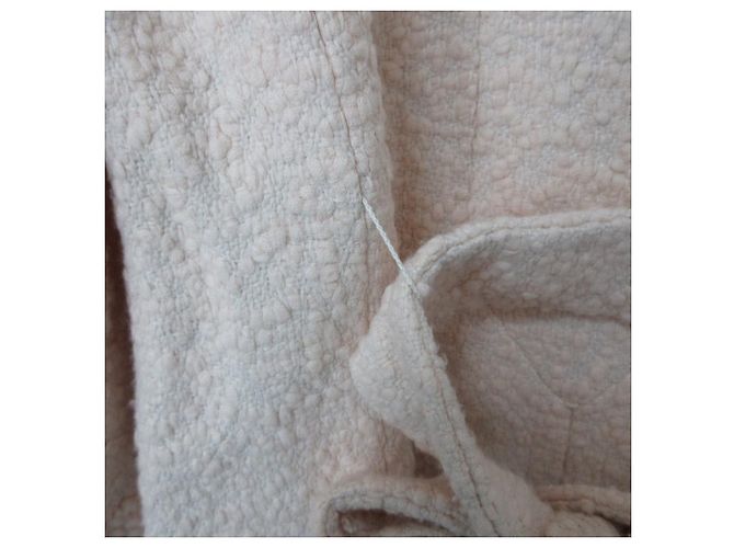 Chloé Abrigo de mezcla de seda y lana Chloe Beige Crudo - vista 12