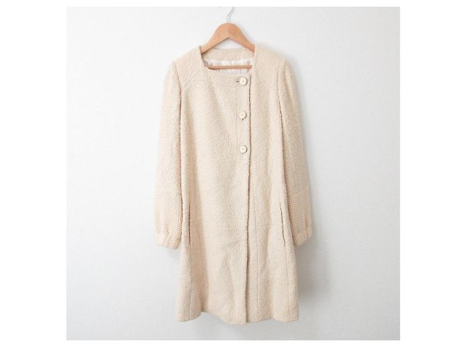 Chloé Abrigo de mezcla de seda y lana Chloe Beige Crudo - vista 3