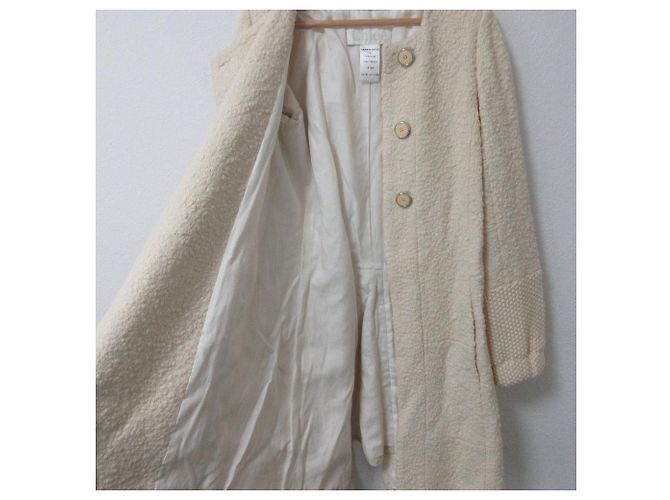 Chloé Abrigo de mezcla de seda y lana Chloe Beige Crudo - vista 4