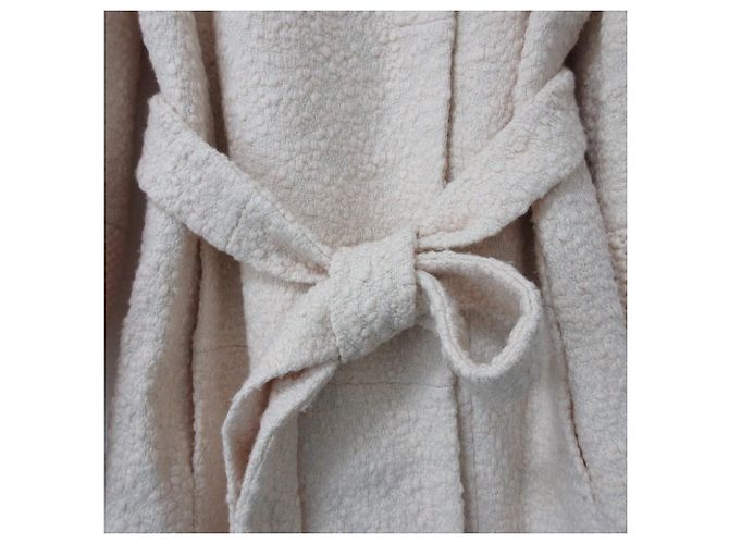 Chloé Abrigo de mezcla de seda y lana Chloe Beige Crudo - vista 7