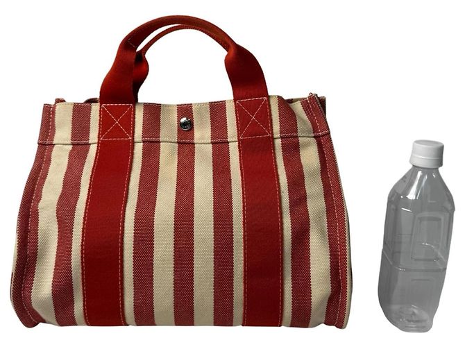 Hermès Borsa Tote Hermes Cannes PM con Pouch Rosso Crudo - vista 10