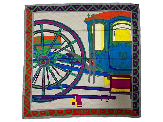 Hermès Hermes Carre 90 Balade en Berline Scarf Multicolore - vista 2