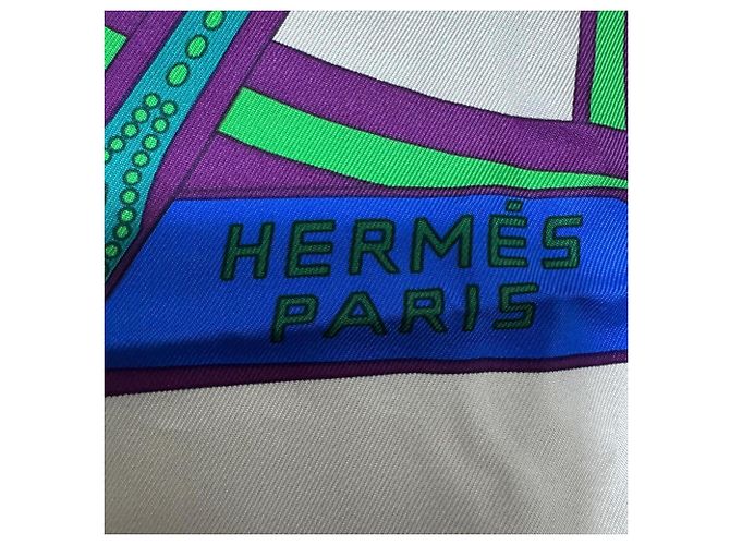 Hermès Hermes Carre 90 Balade en Berline Scarf Multicolore - vista 3