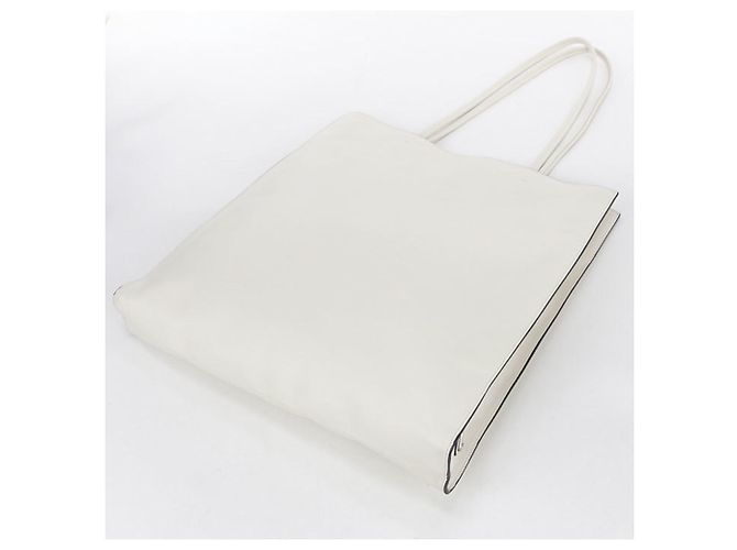 Borsa Tote in pelle bianca Prada Bianco - vista 2