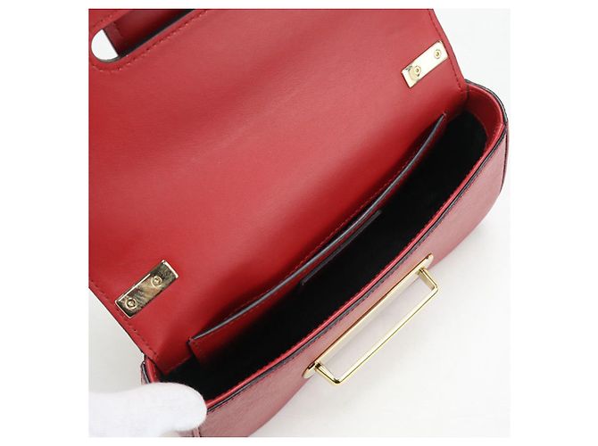 Borsa a tracolla in pelle Saffiano Prada Rosso - vista 3