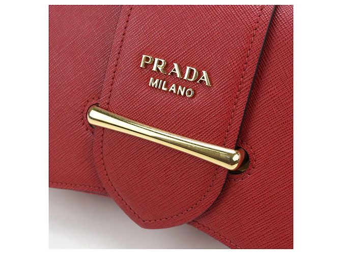 Borsa a tracolla in pelle Saffiano Prada Rosso - vista 4