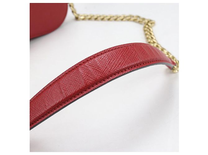 Borsa a tracolla in pelle Saffiano Prada Rosso - vista 7