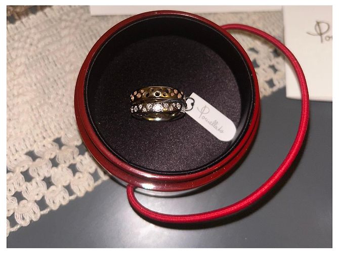 Anello Pomellato Milano in Oro Giallo e Bianco con Diamanti Argento D'oro - vista 5