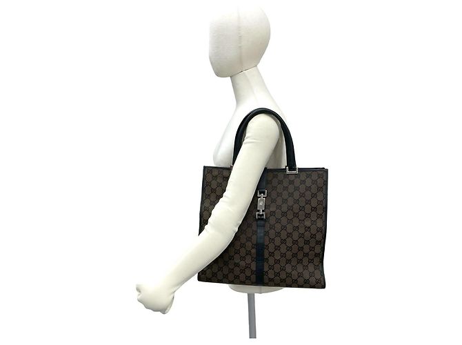 Borsa Jackie in pelle GUCCI Marrone Nero - vista 2