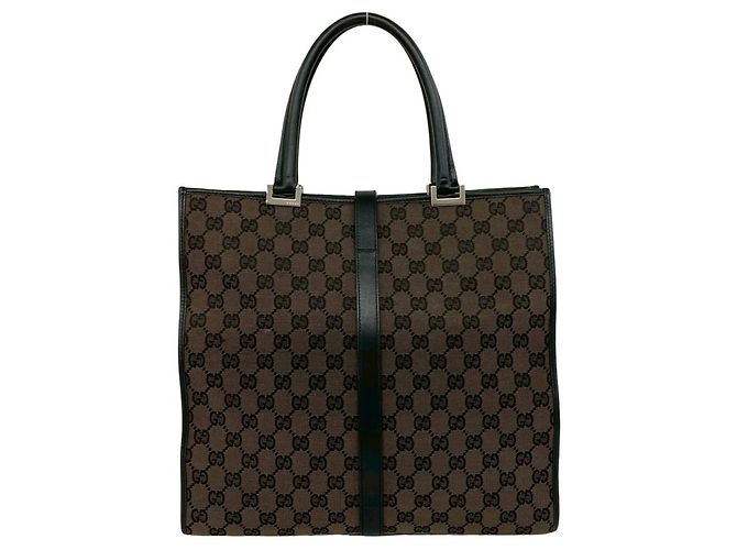 Borsa Jackie in pelle GUCCI Marrone Nero - vista 3