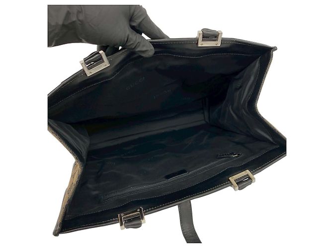Borsa Jackie in pelle GUCCI Marrone Nero - vista 9