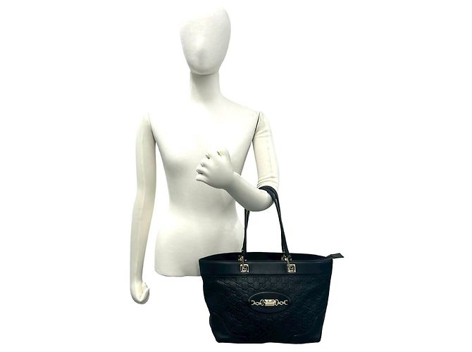 Borsa a mano in pelle nera Gucci Guccissima Nero - vista 2