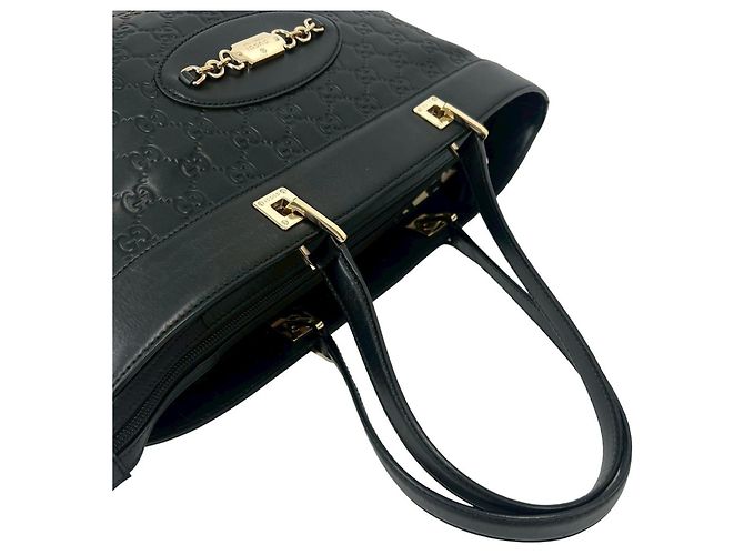 Borsa a mano in pelle nera Gucci Guccissima Nero - vista 4