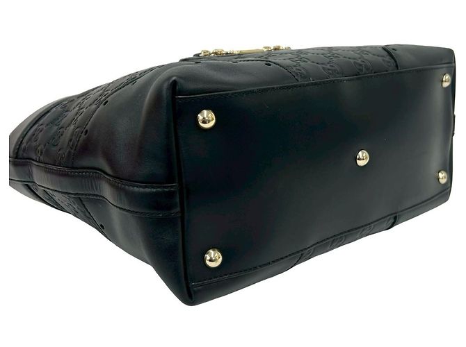 Borsa a mano in pelle nera Gucci Guccissima Nero - vista 7