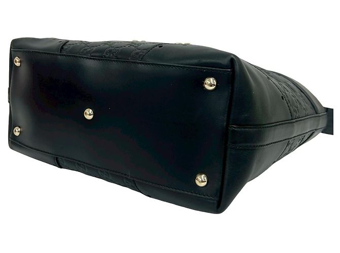 Borsa a mano in pelle nera Gucci Guccissima Nero - vista 8