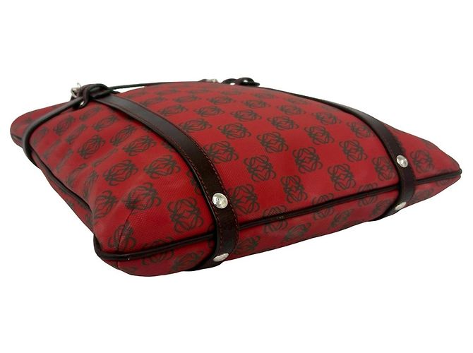Mini borsa tote Loewe Anagram Logo Marrone Rosso - vista 7
