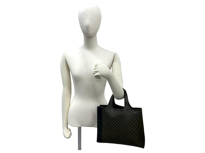 Céline Celine Macadam Blazon Triomphe Lederhandtasche Braun Schwarz - Ansicht 2