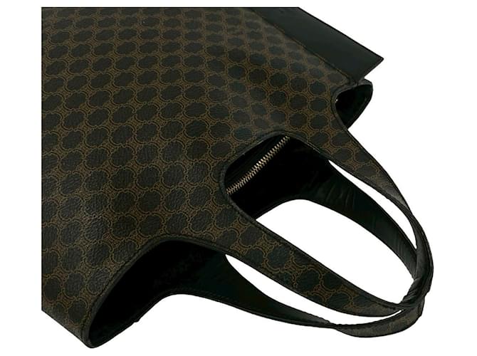 Céline Celine Macadam Blazon Triomphe Lederhandtasche Braun Schwarz - Ansicht 4