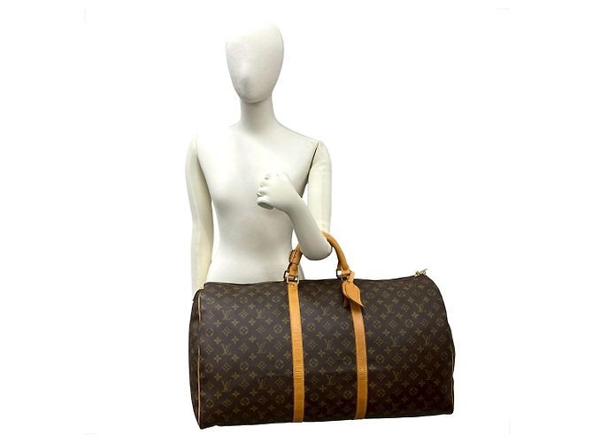 Louis Vuitton Vintage Keepall 60 Monogram Leder Boston Bag Braun - Ansicht 2