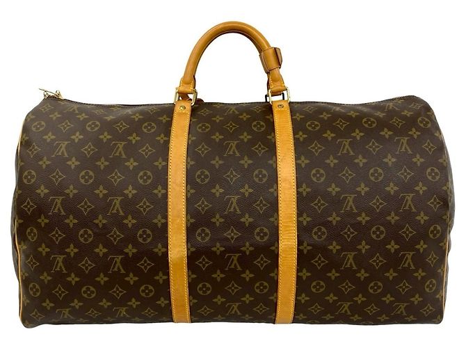 Louis Vuitton Vintage Keepall 60 Monogram Leder Boston Bag Braun - Ansicht 3