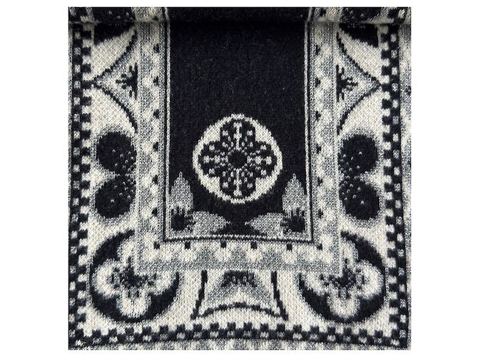 Louis Vuitton Monogram Schal Schwarz und Weiß Grau - Ansicht 4