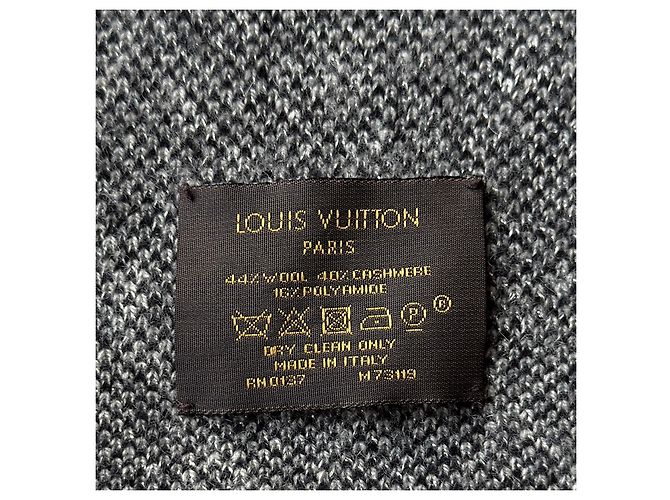 Louis Vuitton Monogram Schal Schwarz und Weiß Grau - Ansicht 6