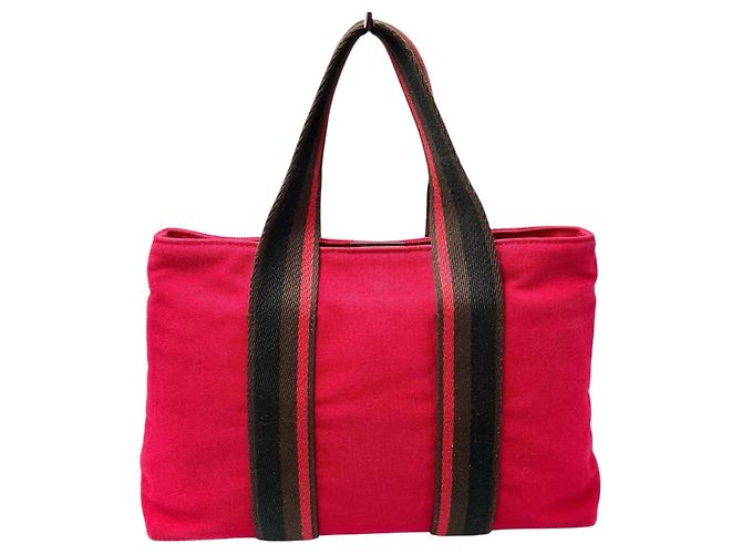 Hermès Bolso Hermes Troca Horizontal PM Canvas Rosa Roja - vista 2