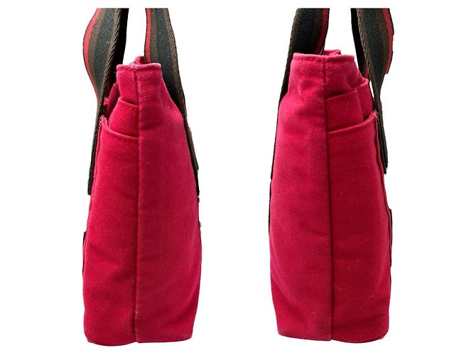 Hermès Bolso Hermes Troca Horizontal PM Canvas Rosa Roja - vista 3