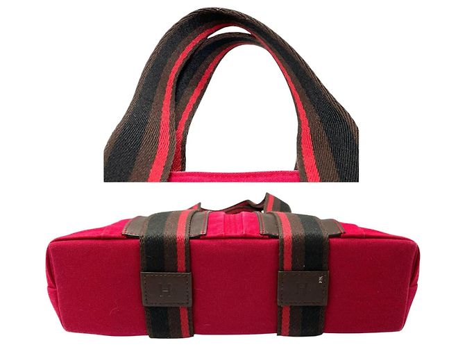 Hermès Bolso Hermes Troca Horizontal PM Canvas Rosa Roja - vista 4