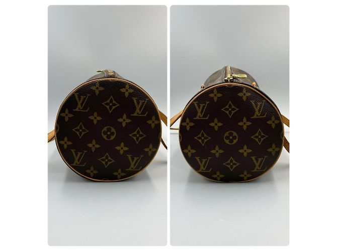 Borsa Tote Louis Vuitton Papillon 30 Marrone Monogramma - vista 3