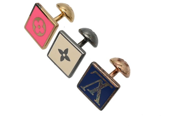 Louis Vuitton Bouton de Manchette Champs-Élysées Set de gemelos Plata Multicolor - view 2
