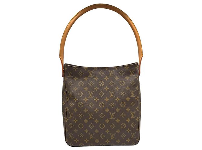 Borsa Tote Louis Vuitton Looping GM Marrone Monogramma - vista 2