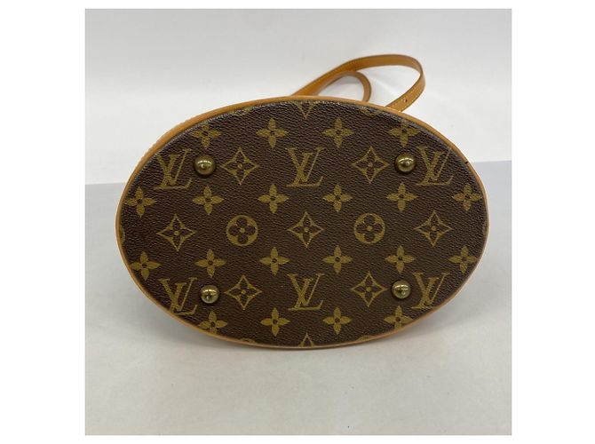Borsa Tote Louis Vuitton Monogram Bucket PM Marrone - vista 3