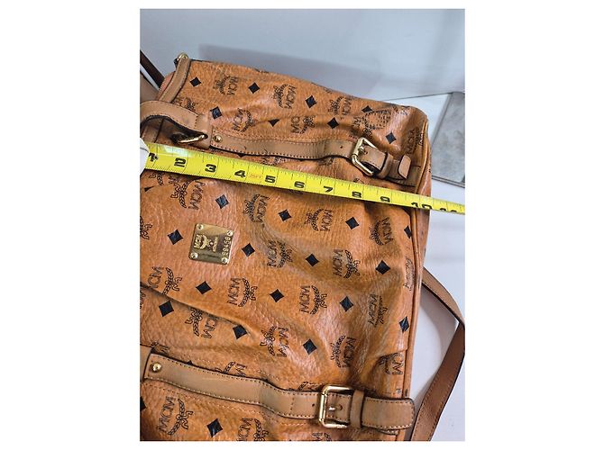 MCM Visetos Borsa Tote con Charm Orsetto Marrone - vista 14