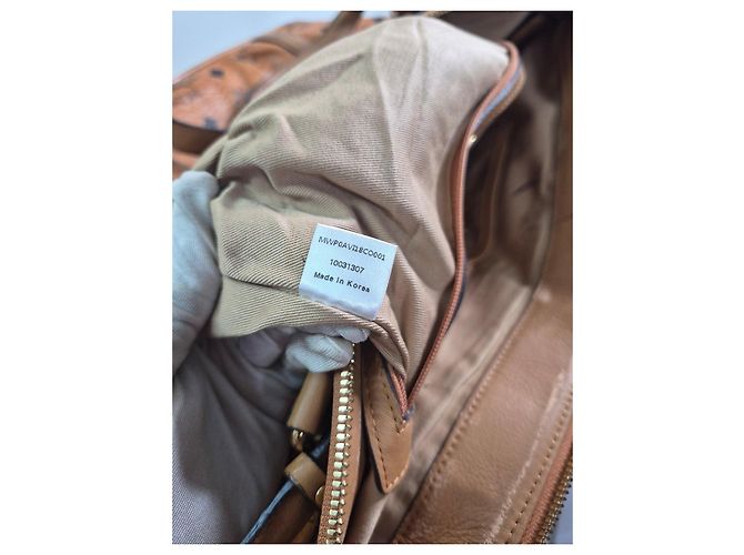MCM Visetos Borsa Tote con Charm Orsetto Marrone - vista 7