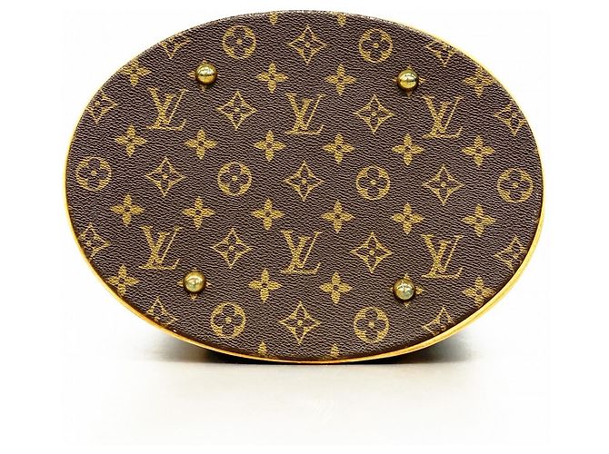 Borsa Tote Louis Vuitton Monogram Bucket GM Marrone - vista 3