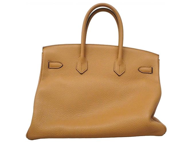 Hermès Borsa Hermes Birkin 35 in pelle Taurillon Clemence Marrone - vista 11