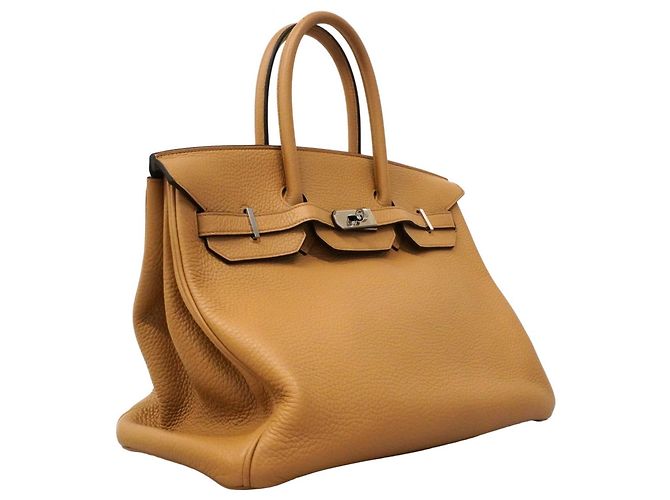 Hermès Borsa Hermes Birkin 35 in pelle Taurillon Clemence Marrone - vista 2
