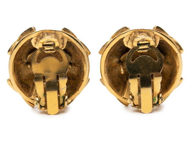 Chanel Coco Mark runde Ohrringe Golden - Ansicht 2