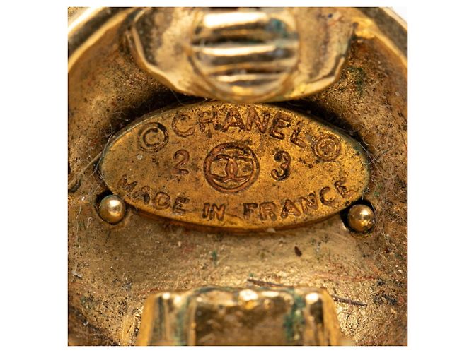 Chanel Coco Mark runde Ohrringe Golden - Ansicht 3