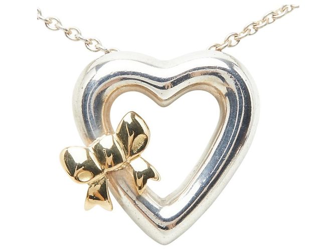 Collana Tiffany & Co. Heart Ribbon Argento D'oro - vista 2