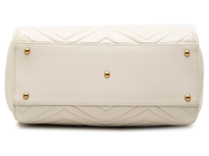 Borsa Gucci GG Marmont in pelle bianca Bianco - vista 3