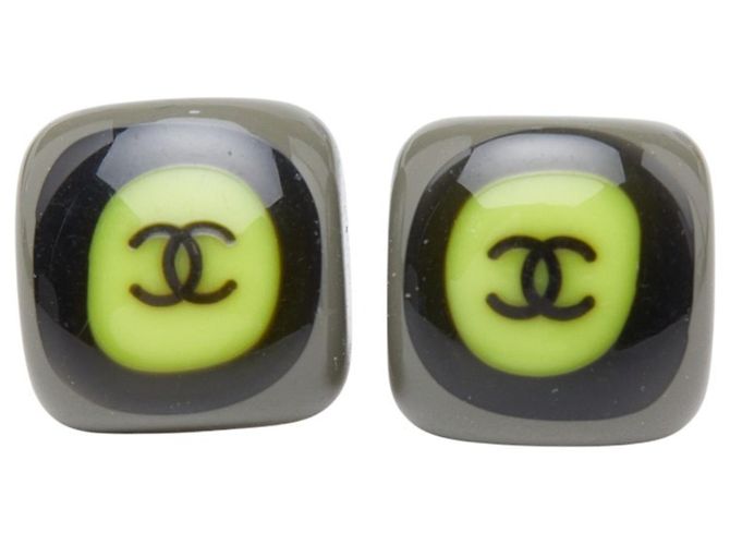 Chanel Coco Mark Eckige Ohrringe Mehrfarben Golden - Ansicht 2