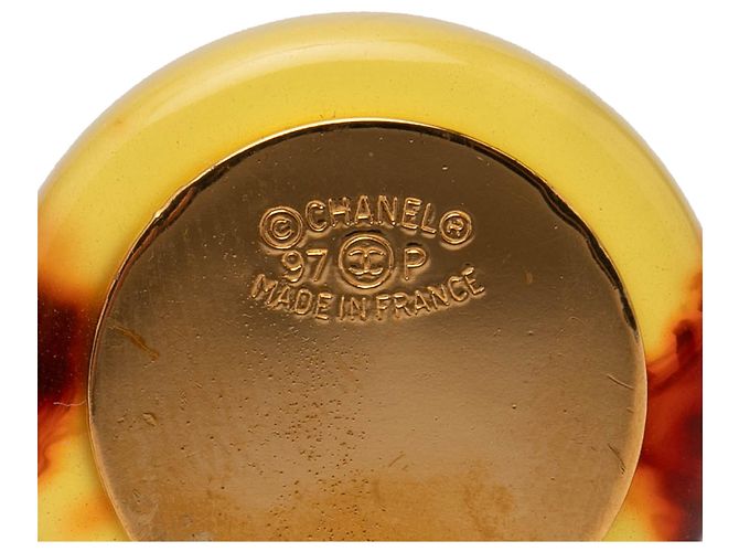 Orecchini a clip Chanel Gold placcati oro e tartaruga D'oro - vista 3