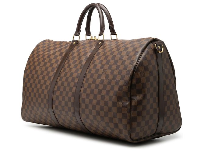 Louis Vuitton Marrone Damier Ebene Keepall Bandouliere 55 - vista 2