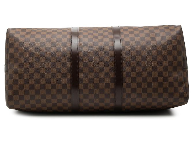 Louis Vuitton Marrone Damier Ebene Keepall Bandouliere 55 - vista 3